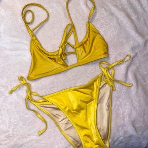Yellow Pacsun La Hearts bikini (xs/s)
